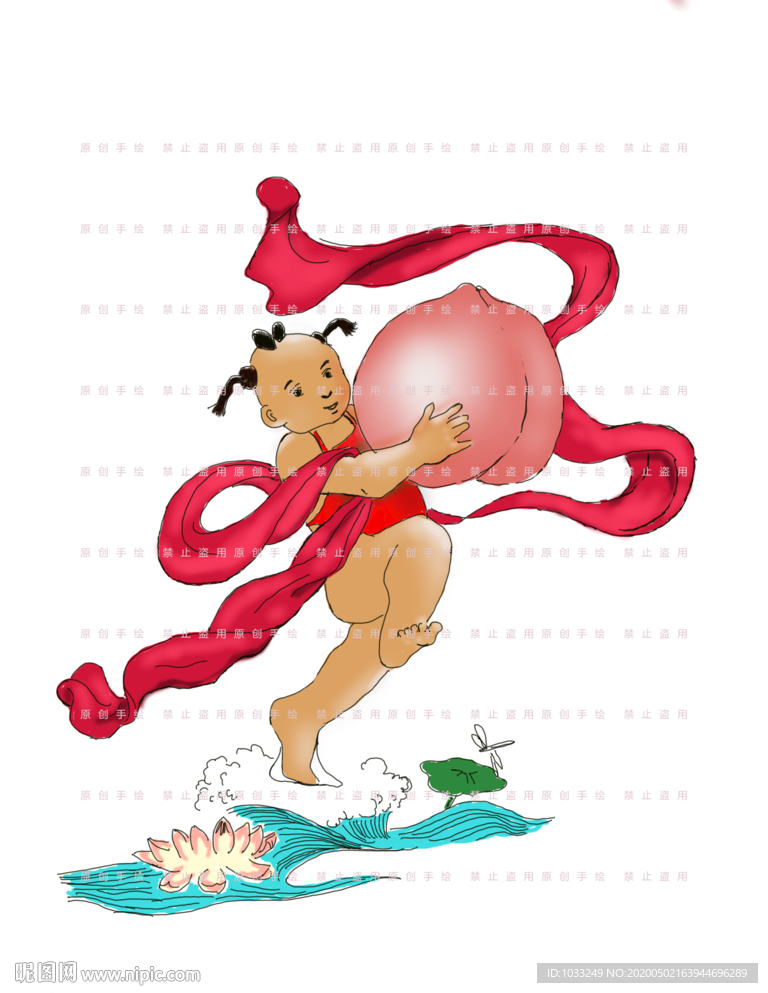 童子抱桃