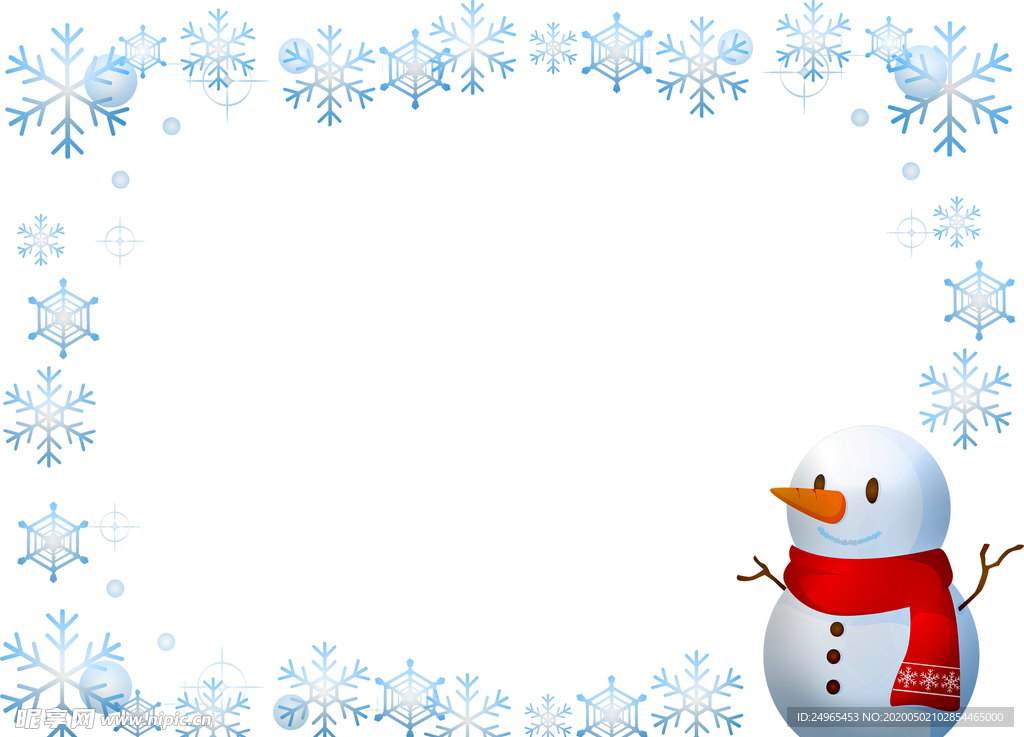 雪花背景图边框