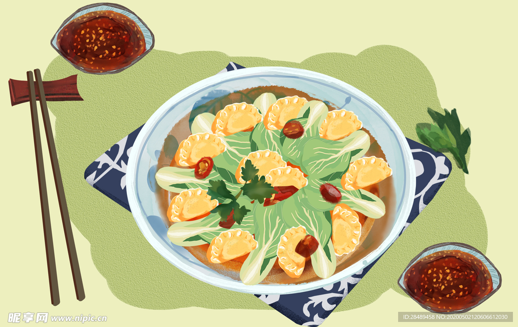 美食 特产 插画 竹溪蒸盆
