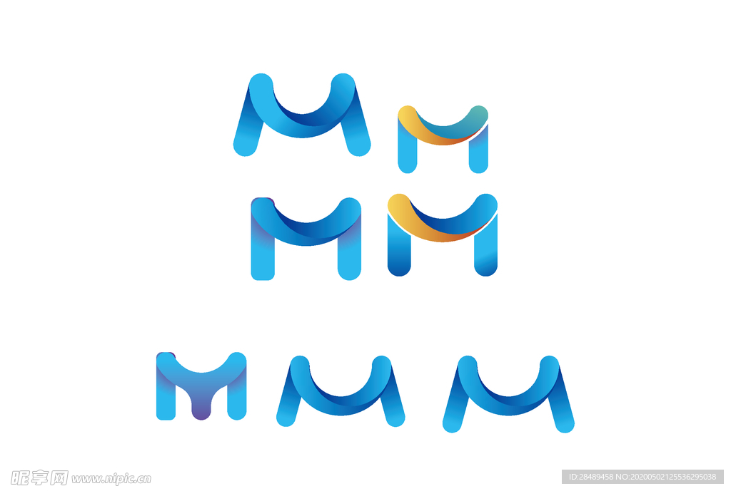 字母设计 M 标志 logo