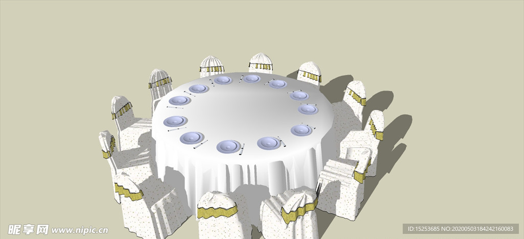 酒店餐桌模型