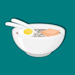 矢量早餐鸡蛋午餐肉插图