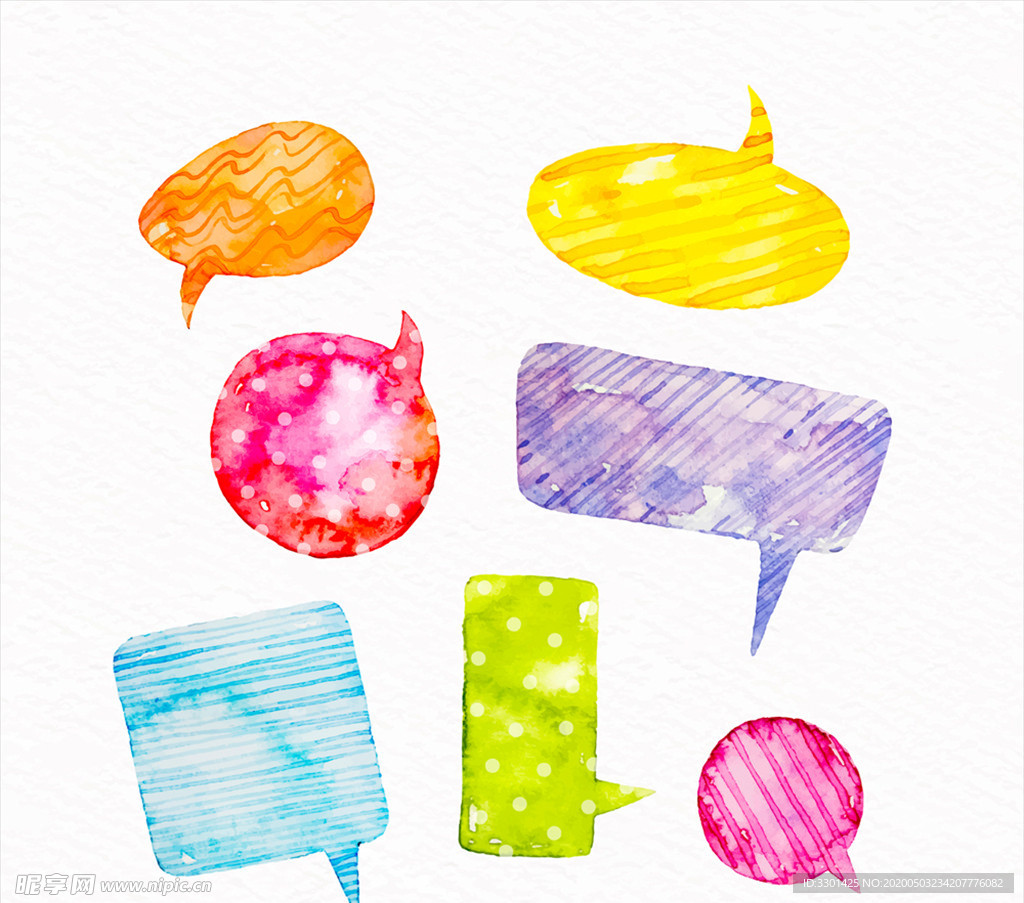水粉彩绘 语言气泡设计
