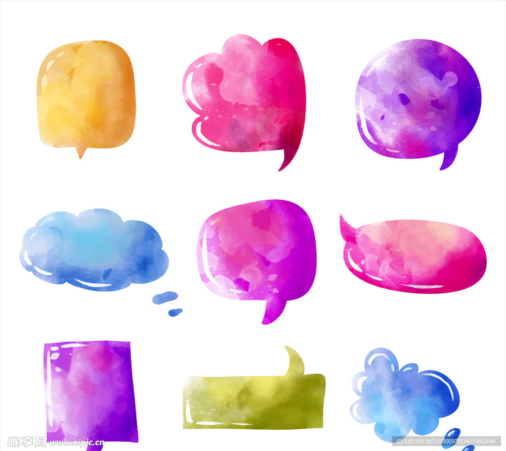 水粉彩绘 语言气泡设计