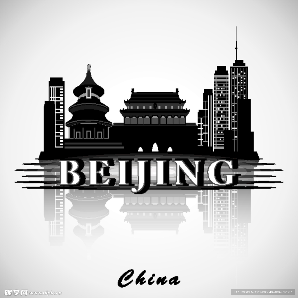标志建筑剪影