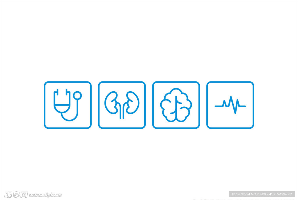 脑科医疗图标矢量