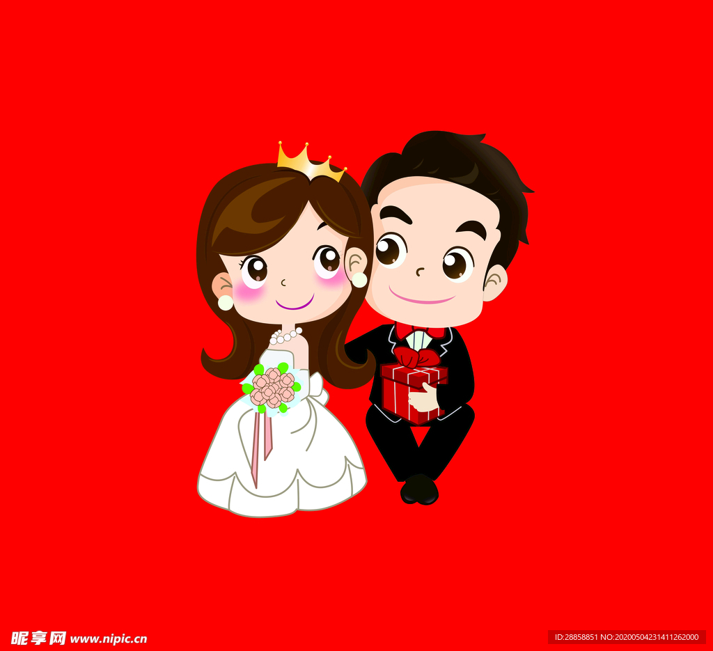 婚礼插画临摹