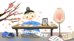 清新古风春季读书世界读书日手绘