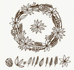 时尚树叶花朵花环