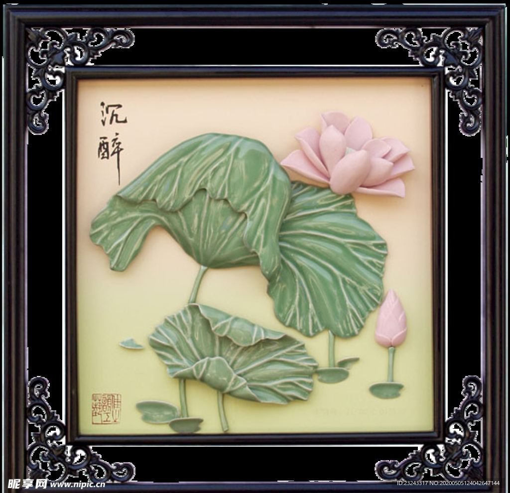 新中式风格家具挂画灯具PSD分