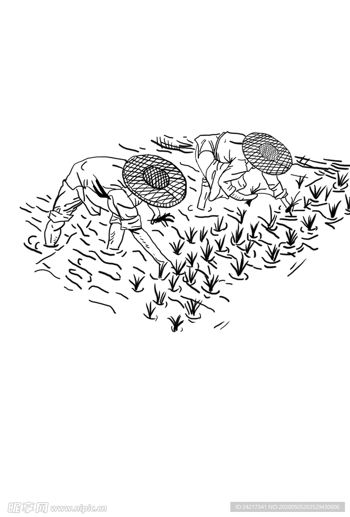 插秧人物