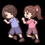 卡通女孩跑步