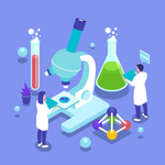 矢量卡通科学实验人物