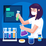 矢量卡通科学实验人物