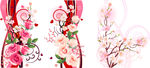 矢量花朵 蝴蝶兰 玫瑰 梅花