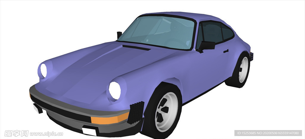 紫色保时捷小轿车模型