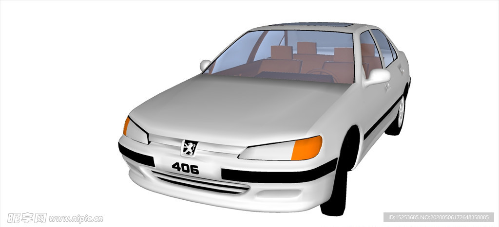 标志406小轿车模型