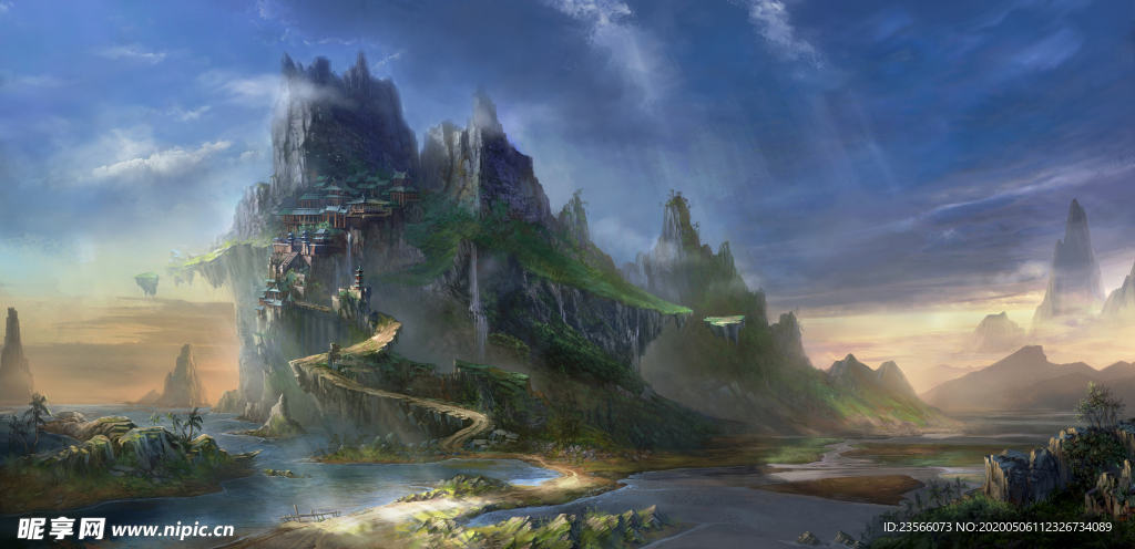 中国风大气插画场景