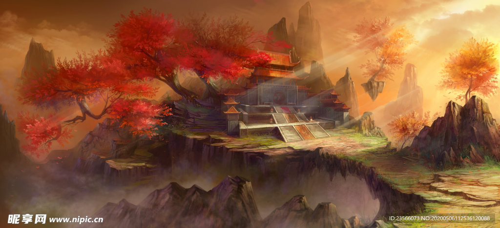 中国风大气插画场景