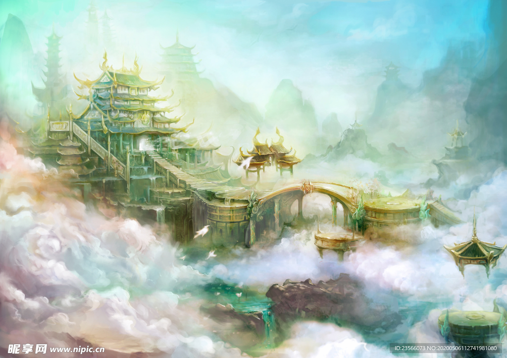 中国风大气插画场景