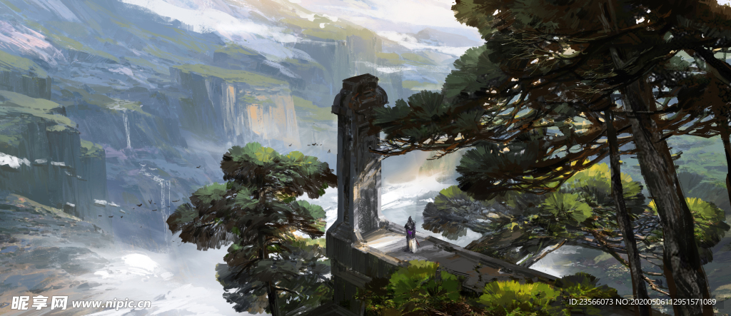 中国风大气插画场景