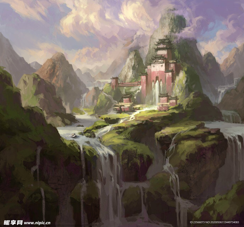 中国风大气插画场景