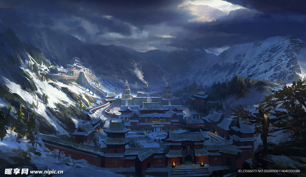 中国风大气插画场景