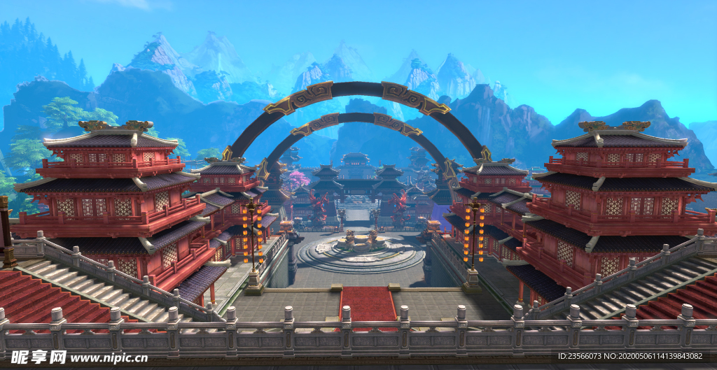 中国风大气插画场景