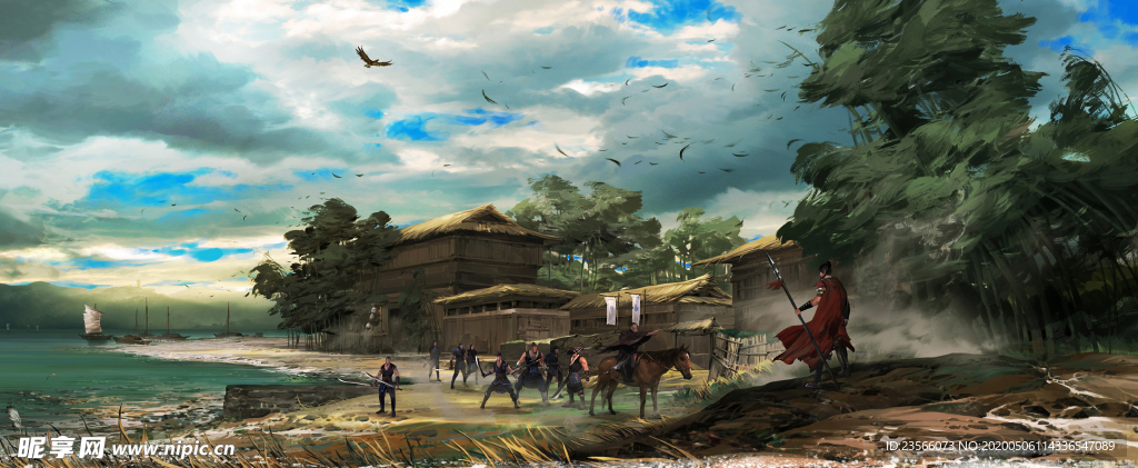 中国风大气插画场景
