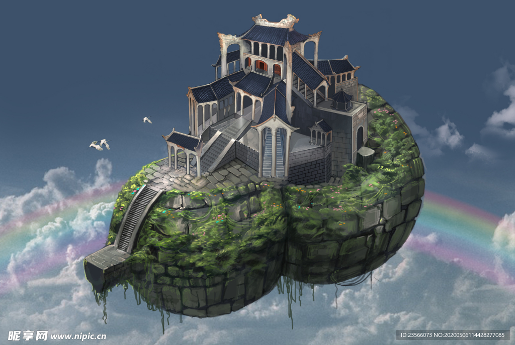 中国风大气插画场景