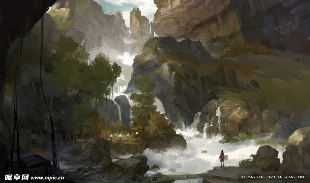 中国风大气插画场景