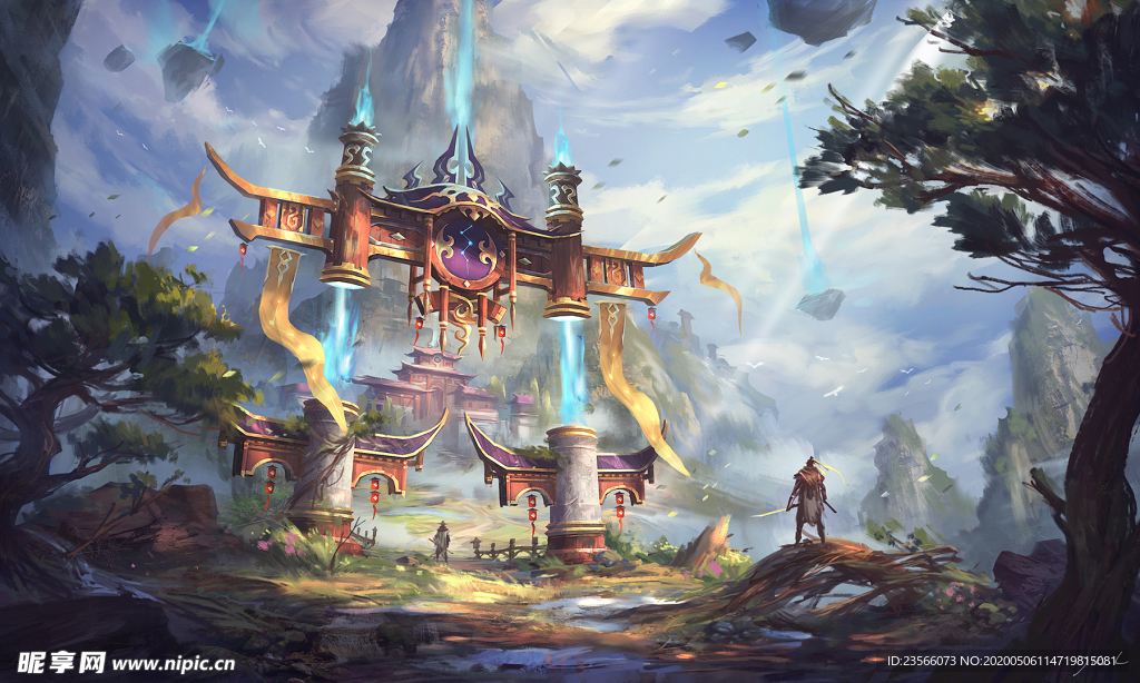 中国风大气插画场景