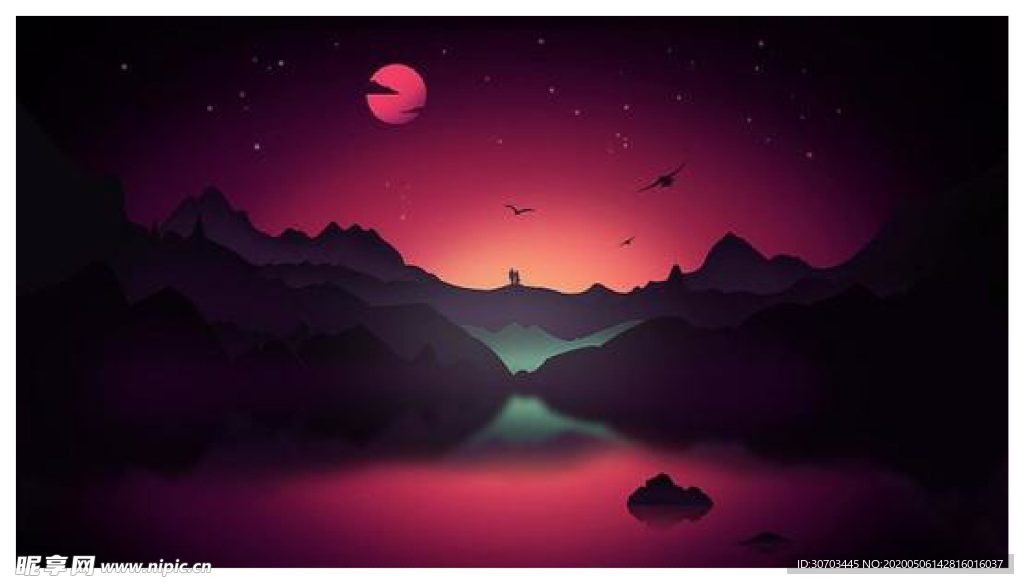 红色的山