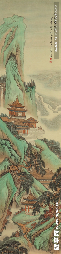 工笔山水王军河仿袁江袁耀界画