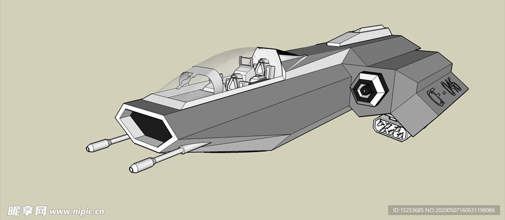 太空小型攻击飞船模型