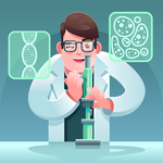 矢量卡通科学实验人物