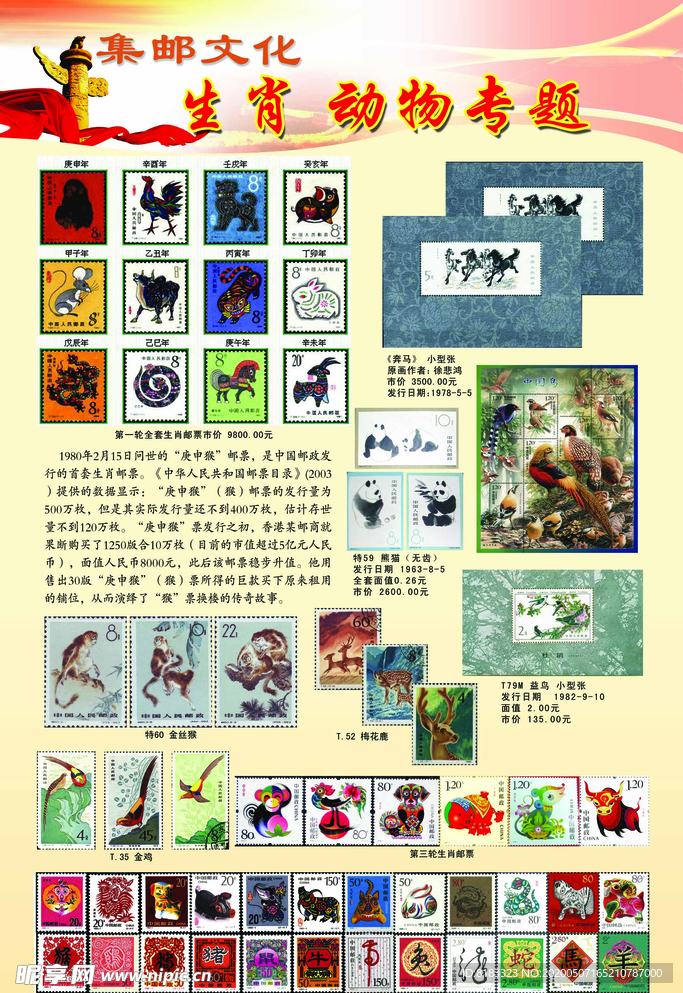 集邮生肖票展板