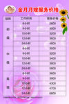 月嫂服务价格表