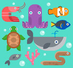 海洋动物设计矢量素材