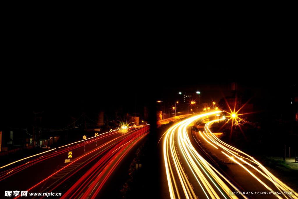 高速公路夜景 高架桥 高速公