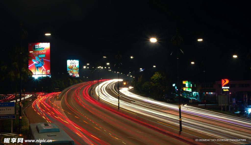 高速公路夜景 高架桥 高速公