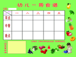 幼儿一周食谱