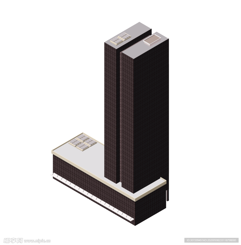 2.5D等距现代高层建筑