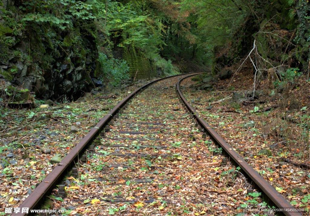 秋季火车轨道景观图片