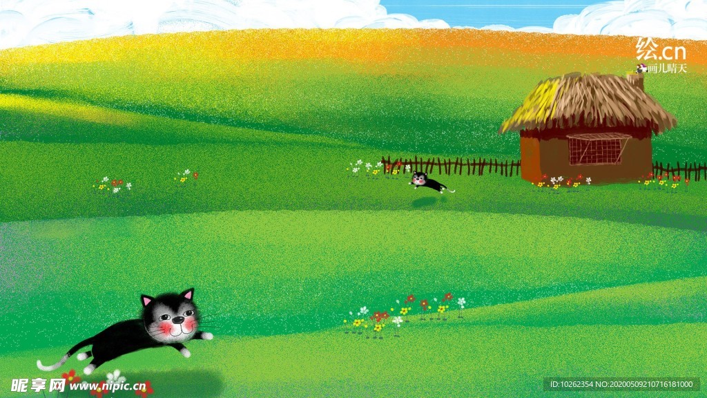 手绘 清新 风景 韩版 文具
