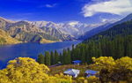 中国新疆天山天池 风景图 背景