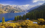 中国新疆天山天池 风景图 背景