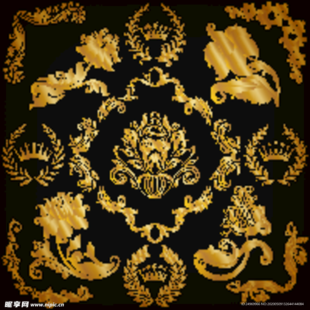金色欧式花纹