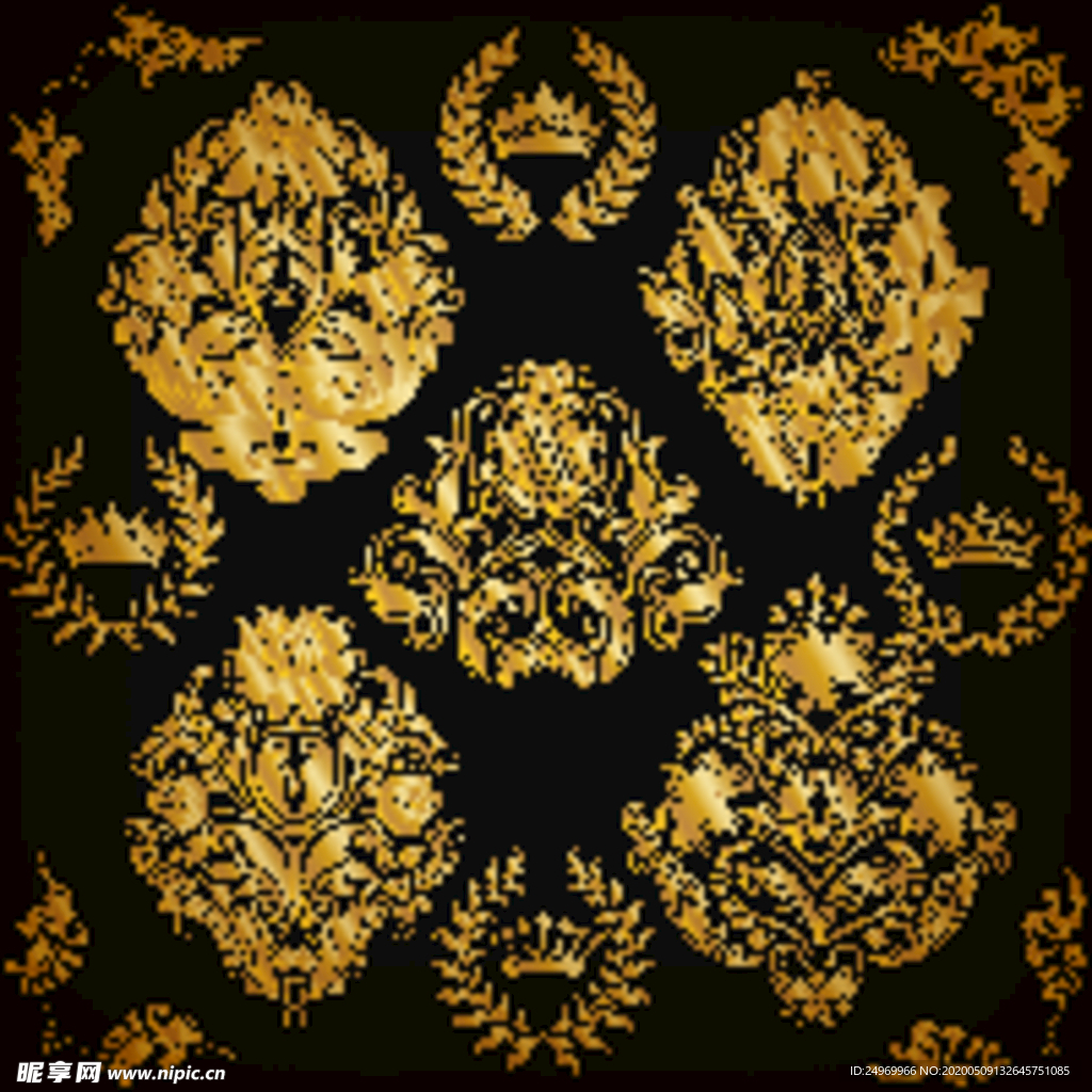 金色欧式花纹