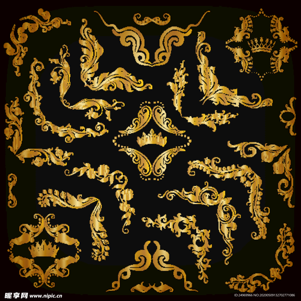 金色欧式花纹